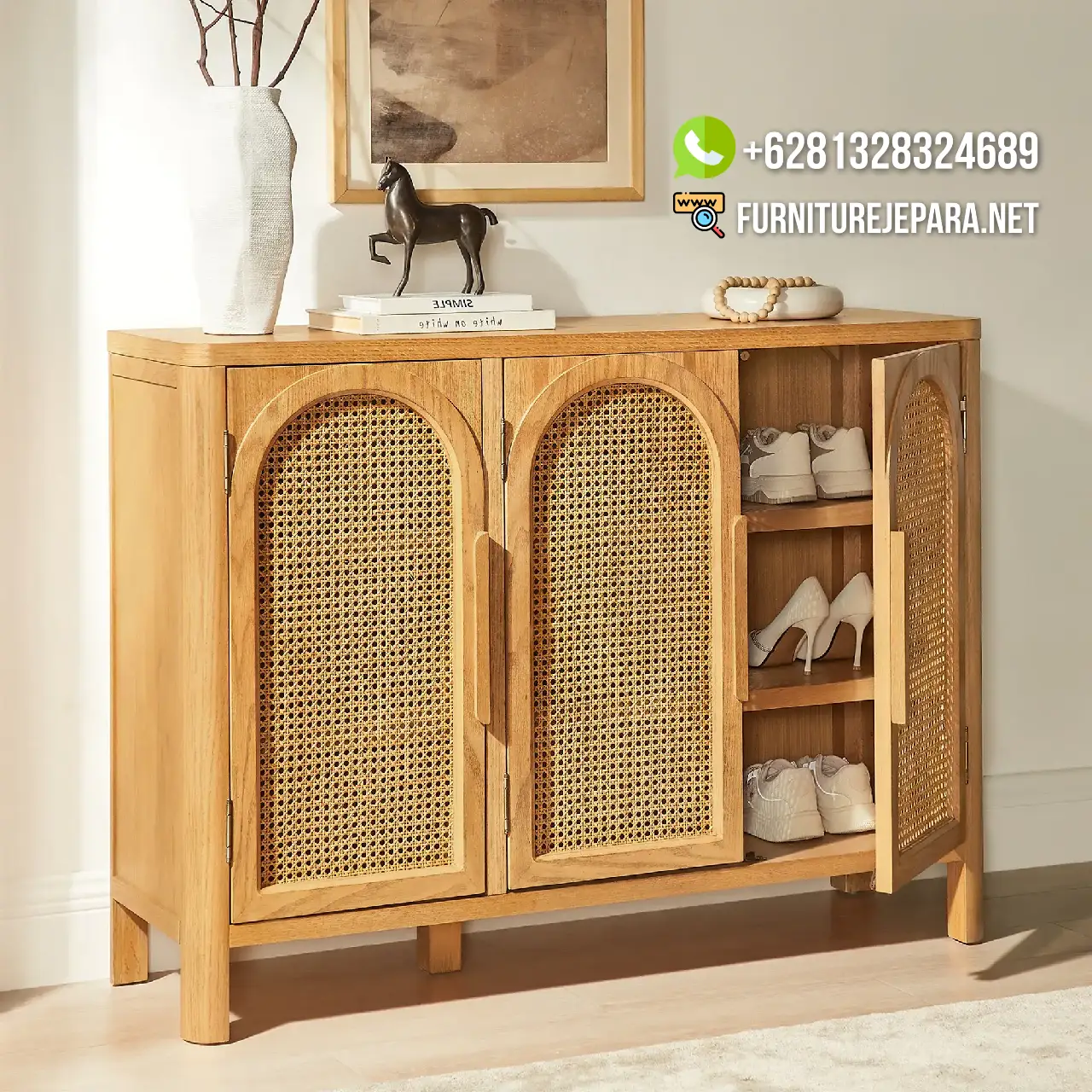 Lemari Rak Sepatu Jati Kombinasi Rotan Terbaru, Rak Sepatu Jati, Rak Sepatu Kayu Jati, Sepatu & Sandal, Furniture Jepara Indonesia, Rak Sepatu Sandal Dari Kayu, Desain Rak Sepatu Dari Kayu, Rak Sandal, Rak Sepatu Kayu Unik, Rak Sepatu Kayu Simple