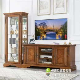 Bufet TV Lemari Hias Jati Klasik Minimalis Jepara