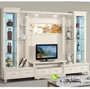 Lemari Bufet TV Putih Klasik Minimalis Jepara