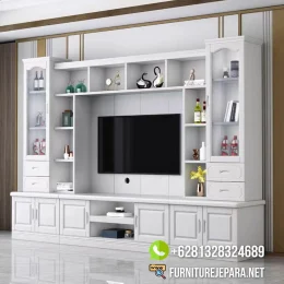 Lemari TV Ruang Tamu Modern Minimalis Jepara