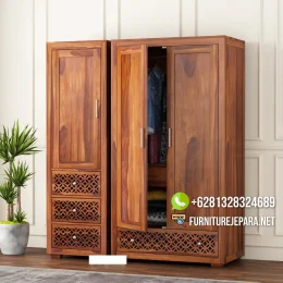 Lemari Pakaian Minimalis Jati Klasik