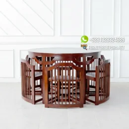 Meja Makan 6 Kursi Minimalis Hemat Ruangan