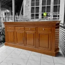 Bufet Kayu Jati Terbaru Jepara 4 Pintu dan Laci