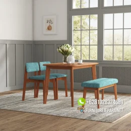 Set Meja Makan Minimalis Jati Jepara
