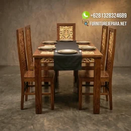 Set Meja Makan Jati Minimalis Jepara